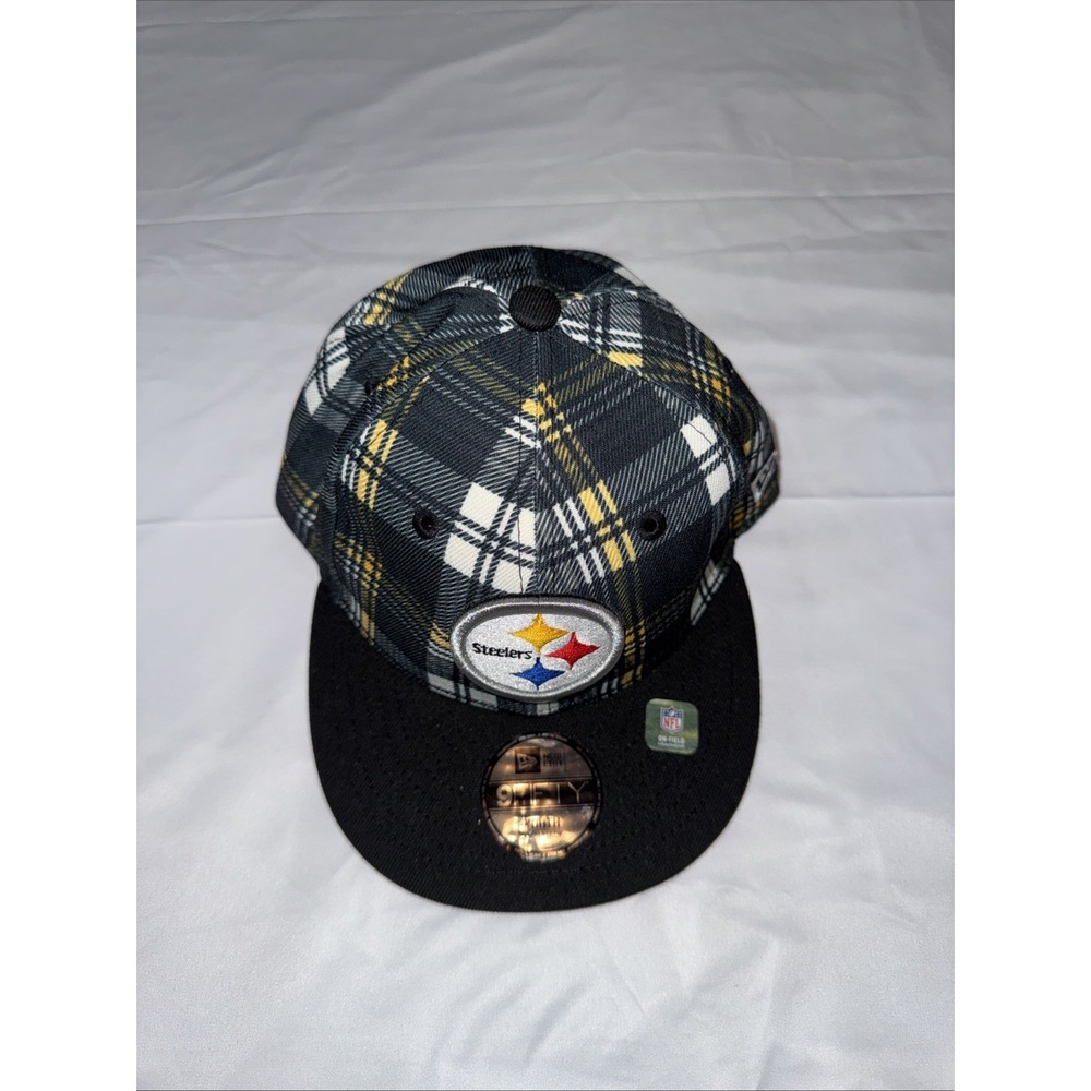 PITTSBURGH STEELERS BLACK PLAID NFL NEW ERA Hat Youth